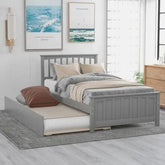 Bellemave® Twin Size Platform Bed with Trundle - Bellemave